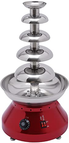 Schokoladenbrunnen Chocolate Fountain Schokobrunnen 5 Etagen Edelstahl elektrisch 230W 7lb 3000ml Temperaturregelung Spiralsystem Anti Spritz abnehmbar, Hochzeit Buffet Party Catering Event