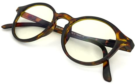 J+S Blue Light Blocking Glasses for Women Men | Anti Eyestrain Headache Glare 400UV from Computer/Gaming/TV/Phones (Mana LCD lens - Round | Tortoise Shell Frame)
