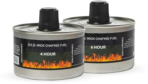 We Can Source It Ltd - Set of 12 Chafing Fuel Cans - 4 Hour Burn, Non-Flammable Liquid Wick Fuel - Safe, Re-Lightable, Cool-Touch Cans for Bain Maries, Chafing Dishes, Buffets & Catering Events