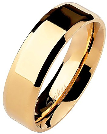 Mianova Unisex Band Ring Edelstahl Poliert Freundschaftsring Herrenring Damenring Partnerring Damen Herren Rosegold Größe 57 (18.1) 6mm Breit