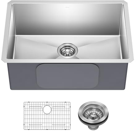 KRAUS Standart PRO 26-inch 16 Gauge Undermount Single Bowl Stainless Steel Kitchen Sink, KHU100-26