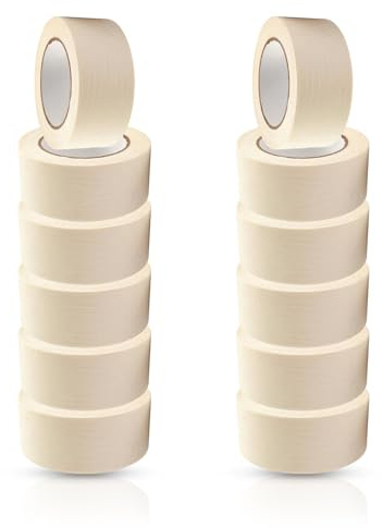 Dapetz ® Premium Masking Tape 12 Rolls (75mm X 50m) White Masking Tape Painting Tape for Painters, Decorators Professional DIY Use, Sharp Paint Lines, Crafts and More