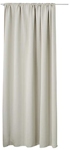 Laneetal Thermovorhang, Verdunklungsvorhang für Wohnzimmer Schlafzimmer, Blickdicht, mit Kräuselband für Schiene, 250g/m² Schwere Wärmeisolierende, 140 x 225 cm, Beige
