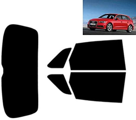 Passgenaue Tönungsfolie für-Audi A3 5-Türen 2012-2017 Heck/Seitenscheiben (05% Tiefschwarz)