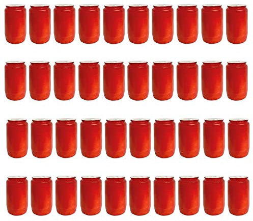 40er Set Premium Kompositions Grablicht T3 Rot Grabkerzen Öllichter Friedhofskerzen Grablaterne Kerzen Dauerbrenner