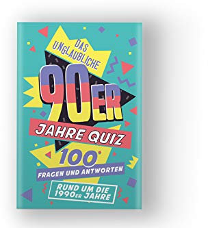 Quizkarten 90er Jahre | Lustiges Kartenspiel | 100 Quizfragen | Wissensspiel | Trivia Cards: Awesome 90s | Spiel für Erwachsene | Quiz Karten mit Fragen | Geschenk für Weihnachten, Geburtstag, Party