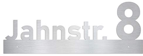 Edelstahl Straße & Hausnummer/personalisiertes Wandschild - verschiedene Größen erhältlich
