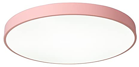 LOVTAL Round Macaron LED Ceiling Light, Flush Mount Children's Room Ceiling Lamp Nordic Modern Ceiling Lighting for Nursery, Kids Bedroom, Dining Room,Pink+3 Color Lights-30cm 18W