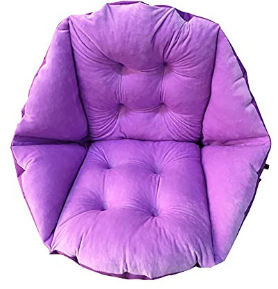 ZYBCQL Verdicken Stuhlkissen Mit Bänder,Plüsch Sitzauflage Mit Rückenlehne,Non Slip Stuhlauflage Für Support Taille Rückenlehne Home Office Stuhl-Lila 40x48cm(16x19 inch)