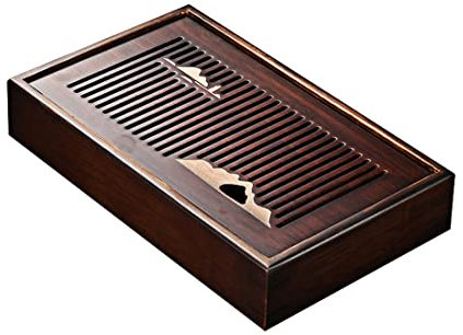 YAWEDA Tee-Tablett Wasserspeichertyp Bambus Japanischen/chinesischen Gongfu Tee Tisch,Teetisch Aus Bambus Für Chinesische Teezeremonie Langlebig Und Verfeinert (Size : 30x18x5.5cm)