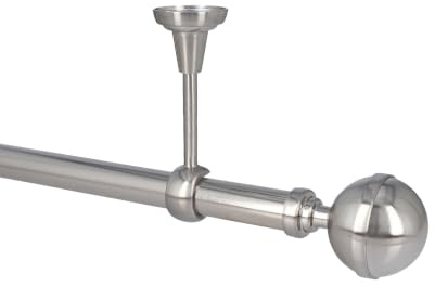Sento 25mm Gardinenstange Vorhangstange Metall Deckenmontage Edelstahl Optik 180 cm Bona