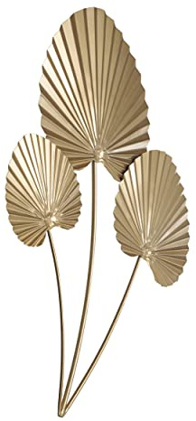EGLO LIVING Wanddeko Chikuma, elegantes 3D Wandbild im Blatt-Design | Wandobjekt aus Metall in Messing, Wand Deko für Wohnzimmer und Schlafzimmer, Wanddekoration 59 x 77,5 cm