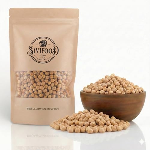 SIVIFOOD pois chiches rôtis 1kg - pois chiches entiers rôtis naturellement, non salés, pelés sans additifs légumineuses snack sans sel Pois chiches rôtis Leblebi ezmesi 1000g