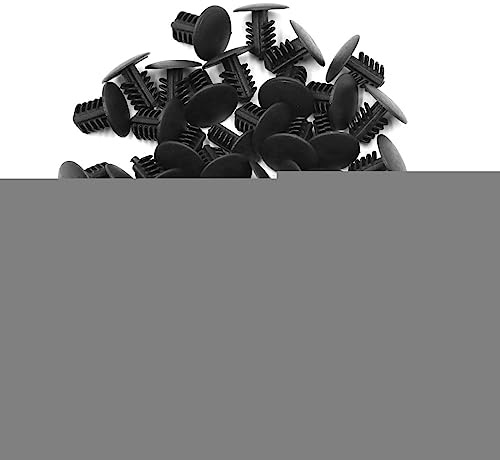 30 rivetti in plastica per parafango auto, diametro foro 6 mm, colore: nero