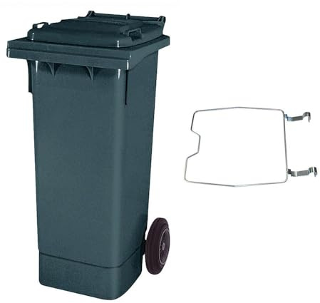BRB Mülltonne MGB 80 Liter, mit Klemmring für Müllsäcke (grau)