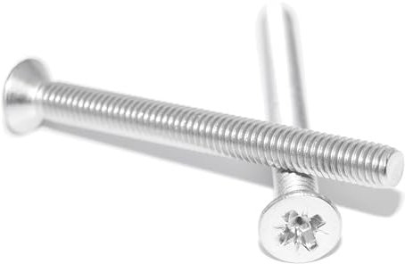 Lot de 4 vis à tête fraisée M6X120 en acier inoxydable A2/V2A, avec empreinte cruciforme Pozi DIN 965/ISO 7046, vis de machine