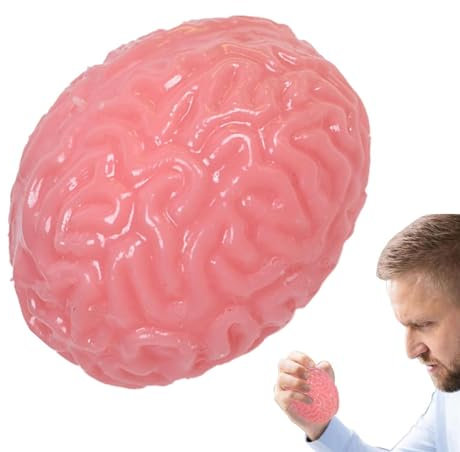 Idezek Brain Squeeze Balls | Halloween Stressbälle | Gefälschte Gehirn-Stressbälle, weiches Gel-Fake-Orgel für Halloween- -Zubehör, Stressabbau, Handübung