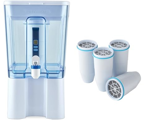 ZeroWater 12.3 Litre Ready-Read, Water Dispenser, Combination with 6 x Advanced 5-Stage Filters, IAPMO Certified to Reduce Lead and PFOA/PFOS
