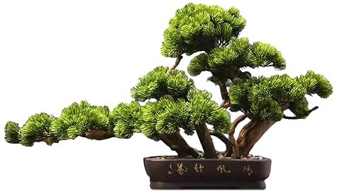 Künstlicher Bonsai-Baum Künstliche Bonsai-Kiefer, realistische Kunstpflanze, Dekoration, künstliche Zimmerpflanzen im Topf, Desktop-Display, Zen-Display, Kunstpflanze, Grün Bonsai Kunstpflanze