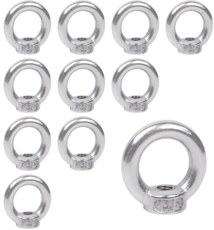 Dado ad anello M5, 12 pezzi 304 in acciaio inox 304, dado ad anello con occhiello M6, occhielli ad anello per accessori di sollevamento, dado ad anello