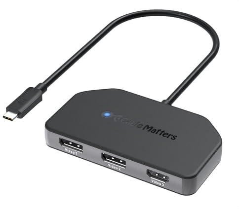 Cable Matters 4K@60Hz Triple Display USB C MST Hub (2X DisplayPort 1.4, 1x HDMI 2.0), with 100W Charging for Windows - Not Compatible with macOS