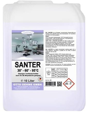 Lorito Santer Universal Vollwaschmittel flüssig im 10 L Vorteilspack - Biologisch abbaubaures Flüssigwaschmittel für bunte & weiße Wäsche mit Frischeduft, Bis bis zu 333 Waschladungen, 30°C bis 95°C