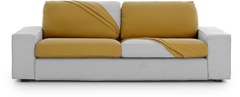 Eysa Bi-elastischer Sofabezug für Sitzfläche und Rückenlehne, Größe XL, Senf, Harlem-Design