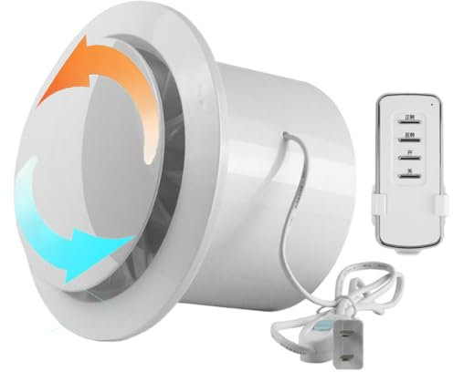 Vcyex Ventilador Baño Extractor Aire con Control Remoto 2 Direcciones Extractor De Aire Baño Silencioso Extractor Cocina Fácil De Instalar En Baño Cocina Garaje Invernadero Loft,6in