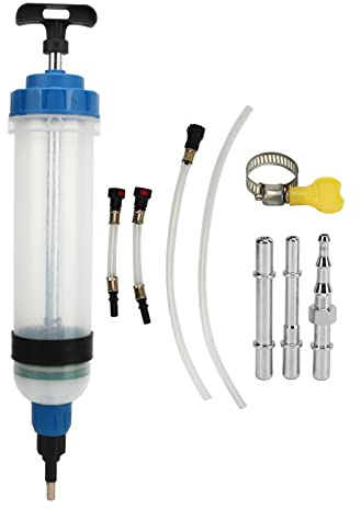 Zoeyilan Estrattore di fluidi automobilistici da 1,5 Litri, siringa per Cambio Olio, Pompa di Estrazione Olio, aspirazione e riempimento Manuale dell'olio, con connettore a sgancio rapido,