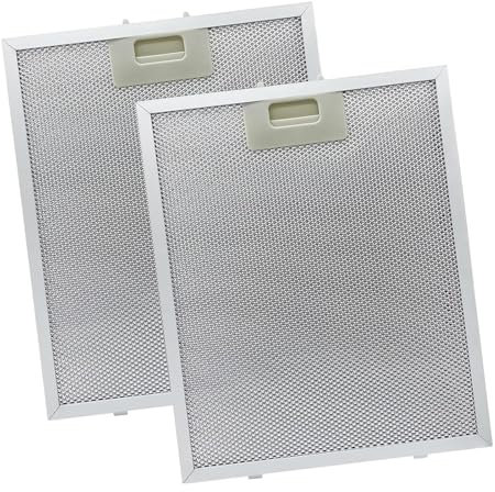 2 Pack Cooker Hood Filter Grease Metal, Aluminum Universal Mesh Hood Vent Filter, Extractor Fan Filter, Filter for Extractor Fan Cooker Hood, 5 Layer, 320X260mm