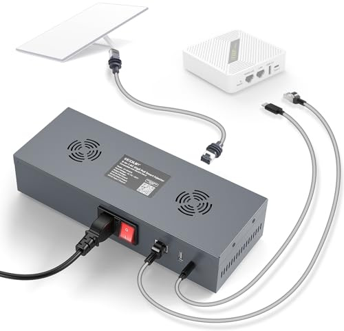 Starlink Gen 3 PoE Injector, 200W GigE Passive & ESD Protection for Gen 3 Starlink, AC Input 110-260V, USB & Type-C Power Output and DC Step-Up Converter DC 54V 3A for Starlink Standard Dish