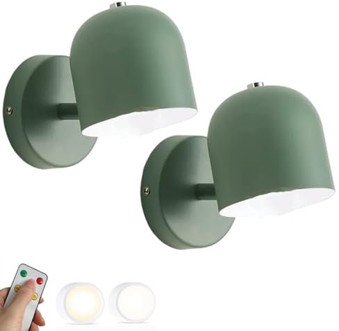 Aplique de Pared LED, Aplique de Pared a batería con Bombilla Regulable a Distancia, luz inalámbrica, lámpara de Pared LED inalámbrica Recargable, Color Blanco y Negro para dormito