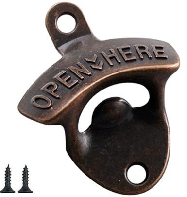 Vintage Wall Mounted Beer Bottle Opener,Rustic Zinc Metal Bar Tool for Home, Pub & Outdoor Use (Heavy Duty, Easy Install)