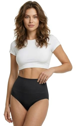 TRIFOLIUM Höga Midjeformande Trosor för Kvinnor – Sömlösa Shapewear Trosor med Magkontroll och Svart Fabriksetikett XL (2503-XL-BK)