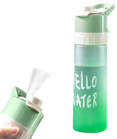 Water Spray Bottle Misting Water Bottle Sport Water Bottle for Outdoor Hydration 650ml Drinking Bottle with Flip Straw,for Cycling Climbing Fitness Hiking Running Mountaineering Humidification Cooling