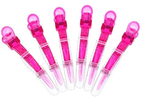EXQUIMEUBLE Pinces à Cheveux De Salon 6 Pièces Taille Moyenne Matériau Solide Pinces Pour Coiffeurs Professionnels Usage Coiffure Clips Pince Bec D'oiseau