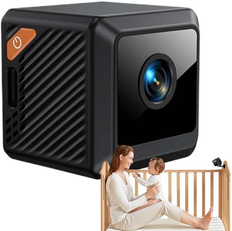 Yaztauho Caméra Mini sans Fil - Babyphone Vidéo Connecté 1080P | Vision Rechargeable USB Prise de Carte Mémoire pour Voiture Animal Maison Intérieur Garage Bébé