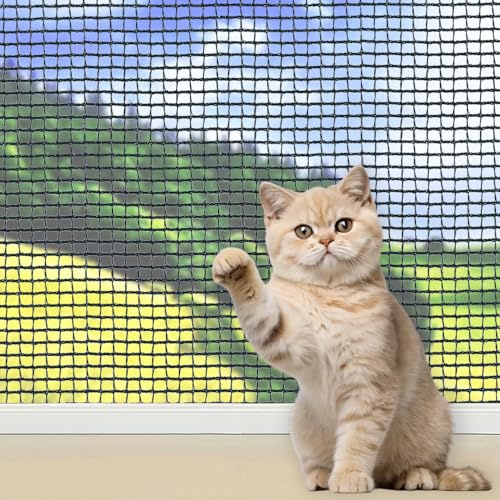 Vocray Katzennetz für Balkon, Ohne Draht, Reißfest & Katzensicher, Verletzungsfrei für Pfoten und Krallen, Katzenschutznetz gegen Herunterfallen von Katzen & Gegenständen, für Balkon, Fenster, 3x6 m | Haustier-Balkonschutz, Catio-Netz & Katzenzaun-Barriere für Wohnungsbalkone, Fenster, Treppen, Decks & Terrassen