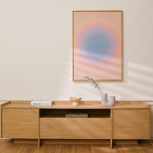 IDIMEX Lowboard KLINT für 80 TV, Cremona Eiche – TV Möbel mit 2 Türen, 1 Klappe und offenem Fach, Fernsehmöbel mit Kabeldurchlass, Design Lowboard Holzoptik Japandi