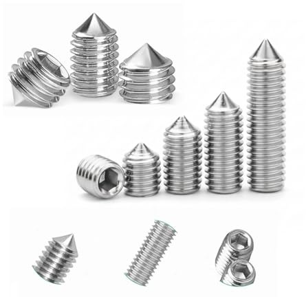 380 Pcs M3 M4 M5 M6 M8 Set Screw Assortment Kit, 304 Stainless Steel Hex Socket Cup Point Grub Screws for Door Handles, Bathroom Fixtures, Furniture Repair - 10 Sizes Allen Head Screws