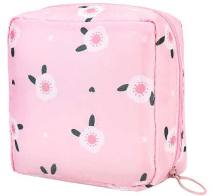 Bolsas de almacenamiento femeninas discretas con cierre seguro y materiales de desgarro para artículos de higiene individuales, bolsa de accesorios sanitarios de poliéster portátil