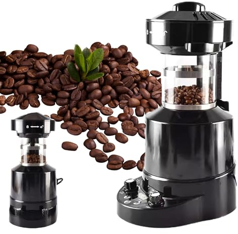 Tostatrice Professionale Elettrica per Chicchi di Caffè, Macinacaffè Elettrico con Timer e Velocità del Vento Regolabile, Macchina per Tostatura e Cottura del Caffè con Regolazione Aria Calda/fredda