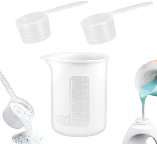 2 Stück waschmittel dosierhilfe,dosierkugel flüssigwaschmittel,Silikon Messbecher 150ML,Wiederverwendbare Waschmittel Messbecher,waschpulver dosierer,Waschkugel für Küche, Handwerk Und Labor