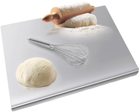 saerryor Stainless Steel Chopping Board with Counter Lip (50cm L x 50cm W)