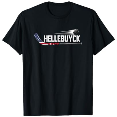 Hellebuyck T Goalie Design with Puck Tee T-Shirt