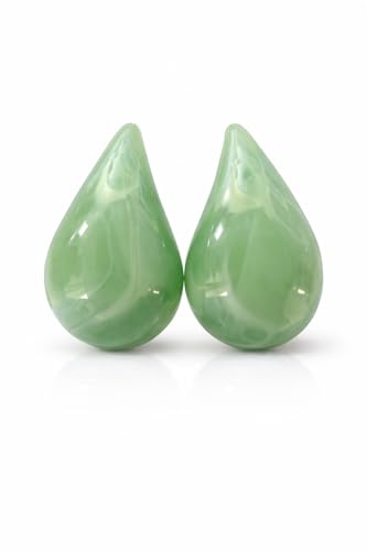 MAJALE - Pendientes Gota 3cm Acero inoxidable y Resina de Color | Pendientes Lágrima Mujer | Aretes Ligeros | Joyería Elegante en tendencia