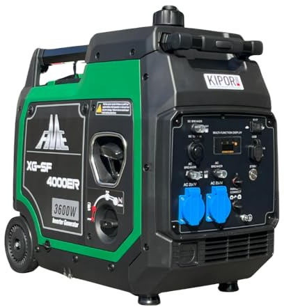 FME Inverter Stromerzeuger 3800 Watt XG-SF 4000ER Benzin Stromgenerator leise 230V 4-Takt Leicht als Notstromaggregat Backup Stromausfälle für Camping Wohnwagen Garage Baustelle