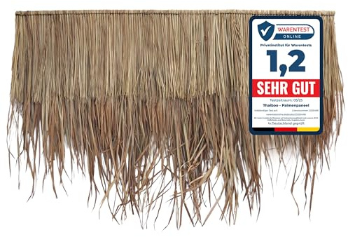 Thaiboo Palmdach Paneele Palmschindel Palmenblätter | Nachhaltiges Naturmaterial | Wetterfest Regendicht und Langlebig | Innen- und Außenbereich | ca. 148 cm x 80 cm | 10 Stück
