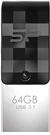 Silicon Power Mobile C31 unidad flash USB 64 GB USB Type-A / USB Type-C 3.0 (3.1 Gen 1) Negro, Plata - Memoria USB (64 GB, USB Type-A / USB Type-C, 3.0 (3.1 Gen 1), Girar, 3,3 g, Negro, Plata)