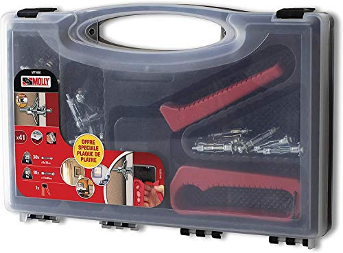 Molly M71940-XJ m71940 40er Set Metalldübel + Zange - 30 Metalldübel 4 x 33 mm - 10 Metalldübel 5 x 36 mm - Montagewerkzeug grau 41 Stück